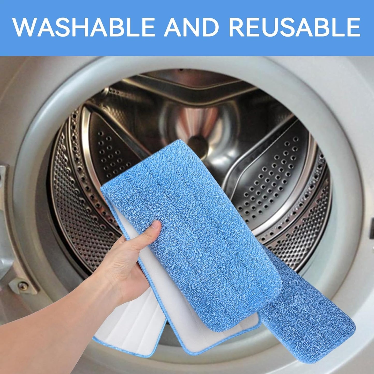 36" Microfiber Pad for Rubbermaid Commercial 36 Inch Mop Head - 6 Pack Replacement Wet & Dry Commercial Reusable Cleaning Mop Refills Fit for Any Microfiber Flat Mop System 36"