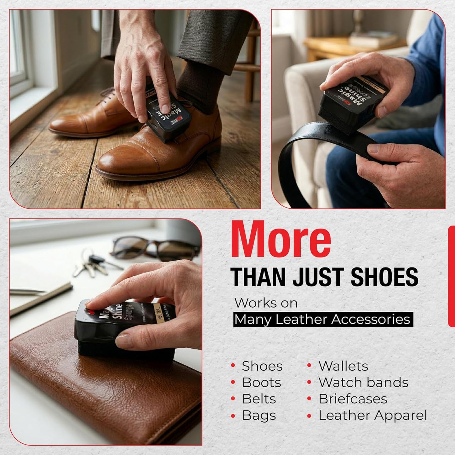 JobSite Instant Express Leather Boot & Shoe Shine Sponge - Neutral