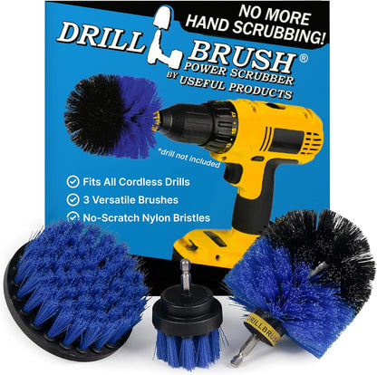 Drillbrush Drill Brush Attachment Set for Bathroom Cleaning – Power Scrubber Brush Kit for Tub, Tile, Shower, and Grout – All-Purpose Household Cleaning Brushes for Drill - Electric Grout Cleaner Kit