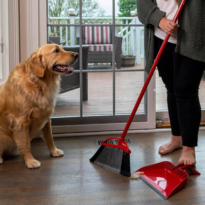 O-Cedar One Sweep Broom with Step-On Dustpan | Remove 99% with One | Lightweight Quiet Cleaning Tool | Ideal for Pet Owners