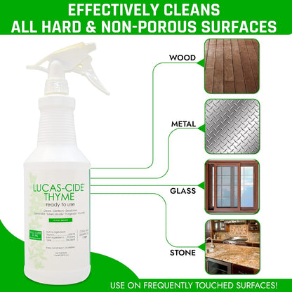 LUCAS-CIDE Ready To Use All Purpose Cleaner - Home Essentials Cleaning Supplies For Everyday Hygiene - Fresh Citrus Scented Disinfecting Spray Bathroom Cleaner, Glass Cleaner, Floor Cleaner, etc.