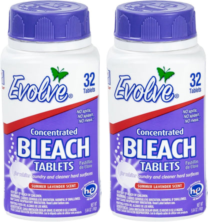 Evolve Concentrated Bleach Tablets -32 ct Fresh Lemon (2 pack)
