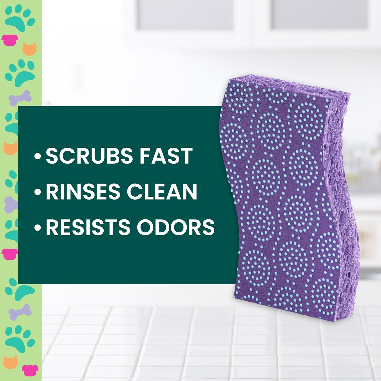 Scotch-Brite Doggone Tidy Non-Scratch Scrub Sponge, Two- Sided, Limited Edition, 1 Sponge