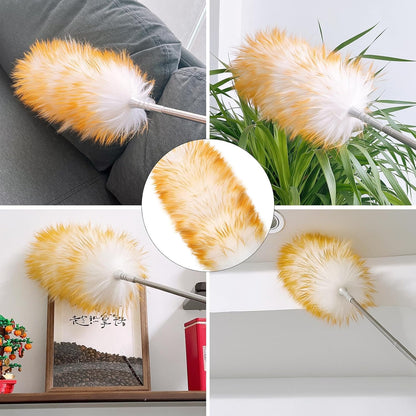 Extendable Cleaning Duster,66.9Inch Telescoping Feather Dusters with Stainless Steel Extension Pole for Cleaning High Ceiling Fan, High Ceilings,Furniture