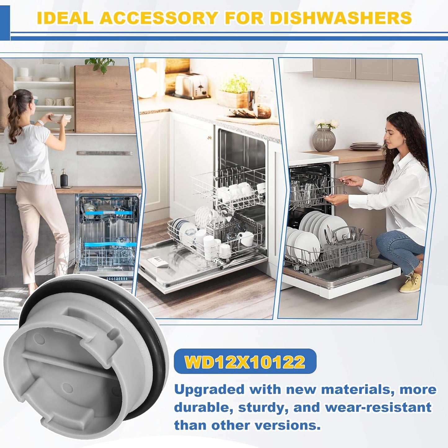 Upgrade WD12X10122 Dishwasher Rinse Aid Dispenser Cap Compatible with GE Dishwashers Replaces WD12X10102 WD12X10200 PS958932 AH958932 EA958932 EAP958919-1 Pack