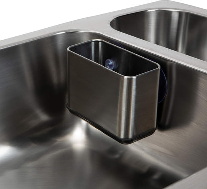 Kitchen Details Cup Sponge Holder/Basket, Space-Saving, Perfect for Kitchen or Bathroom, Sleek, in Stainless Steel Suction Sink Caddy (4192-SS)