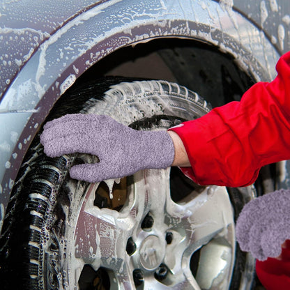 Patelai 3 Pairs Microfiber Plant Dusting Gloves Leaf Cleaning Gloves for Indoor Plants, Blinds, Furniture, House (Green Yellow,Blue,Pink,Medium)