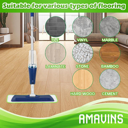 3 Pack Microfiber Reusable Mop Pads, Wet/Dry Floor Cleaning Refill Mop Pads, Spray Mop Hard Wood Floor Mop Pads Refills, Machine Washable Power Mop Pads Replacement