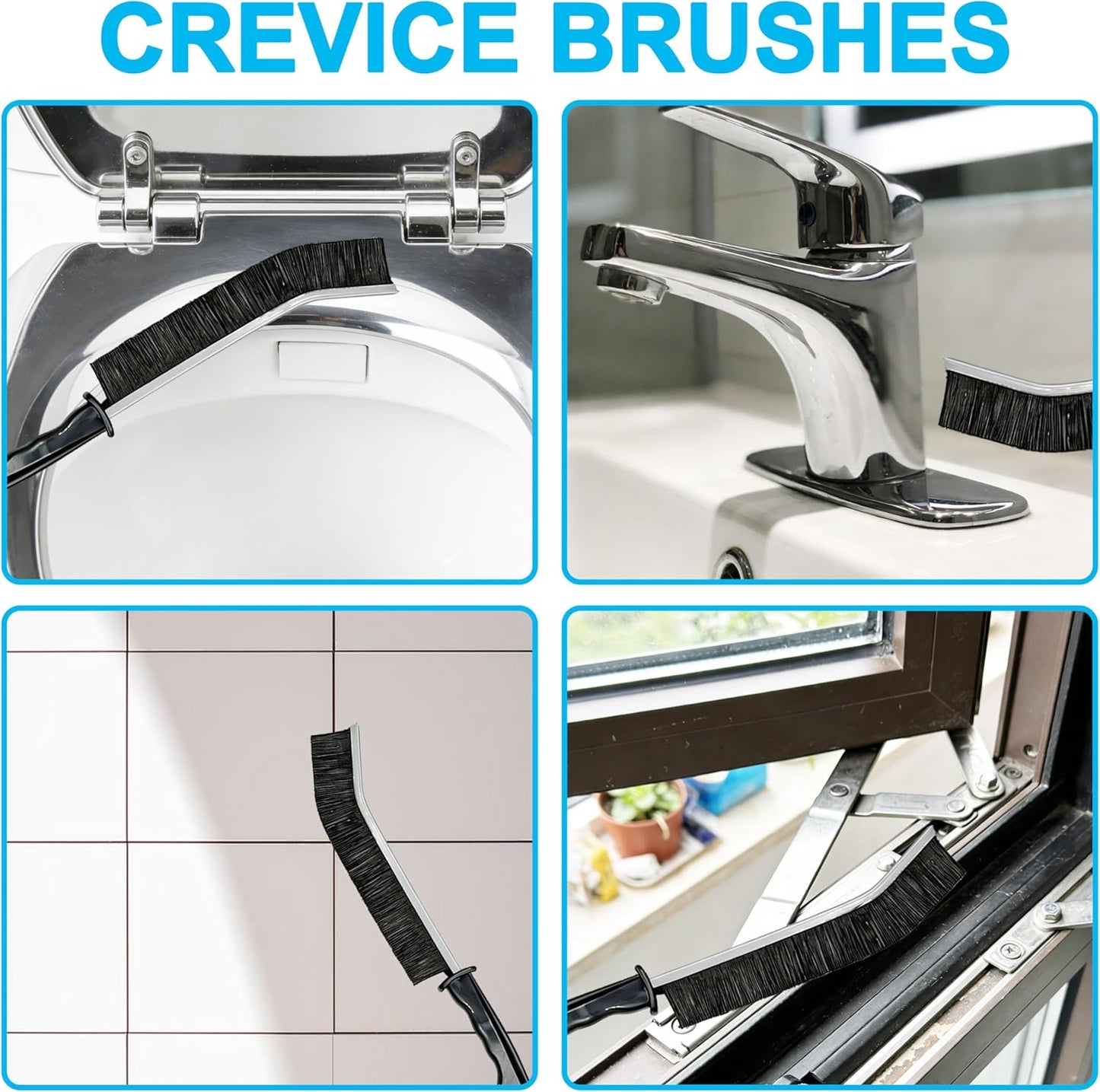 14Pcs Crevice Cleaning Brush Set, Hard Bristle Scrub Brushes Tools, V Shape Grout Cleaner Brush, Multi-Purpose Cleaning Tool for Cleaning Kitchens, Bathrooms, Tile, Sinks, Cups, Straws, and Windows