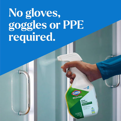 CloroxPro Clorox EcoClean Glass Cleaner Spray Bottle, 32 Fluid Ounces