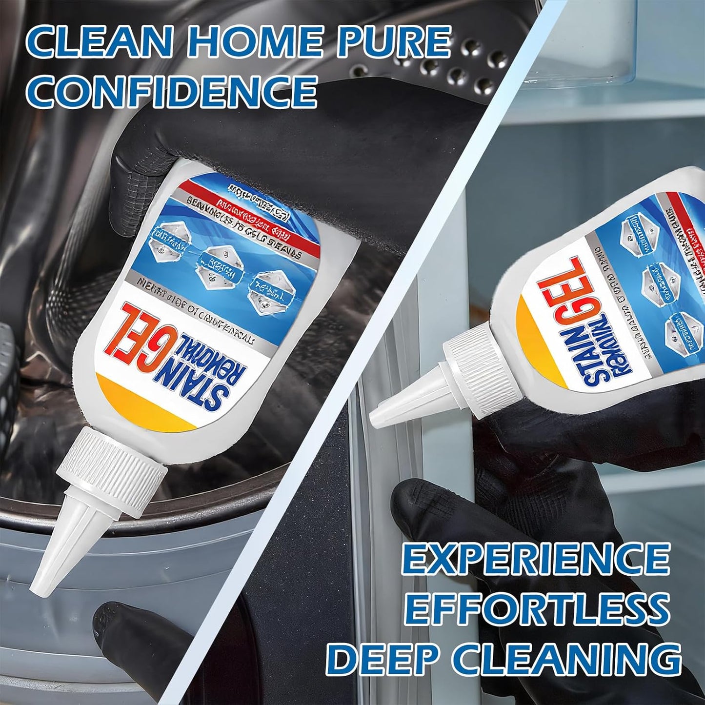 Mold Stain Remover Gel,Heavy Duty Gel Cleaner,Multifunctional Stain Remover For Homeowners & Renters,Bathroom, Kitchen, Tile, Washing Machine Use -Easy Squeeze Design