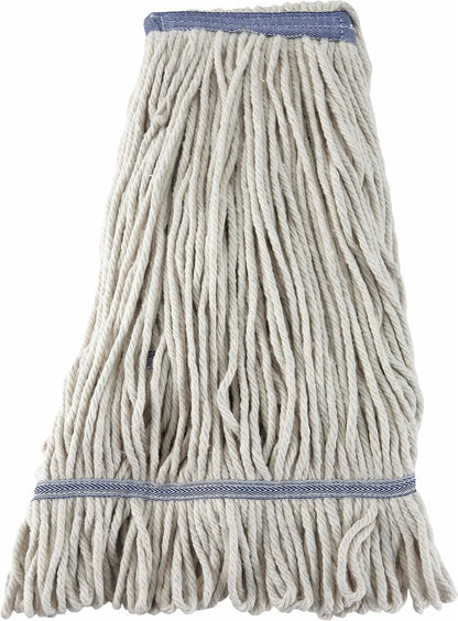 Winco Poly-Cotton Blend Commercial Mop Head, Cut End, 24 Ounce, White
