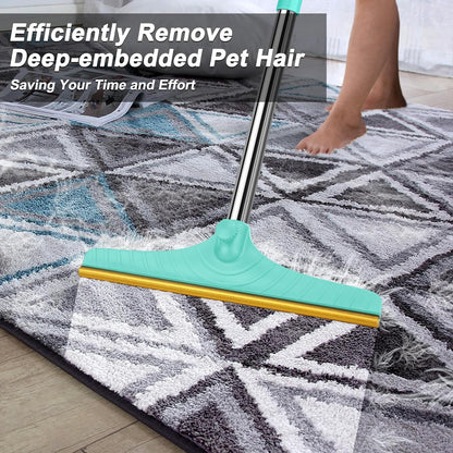 B-Land Carpet Rake for Pet Hair Removal, Reusable Pet Hair Remover with 60” Adjustable Long Handle, Carpet Scraper Dog Cat Hair Remover Tool for Rugs, Mats