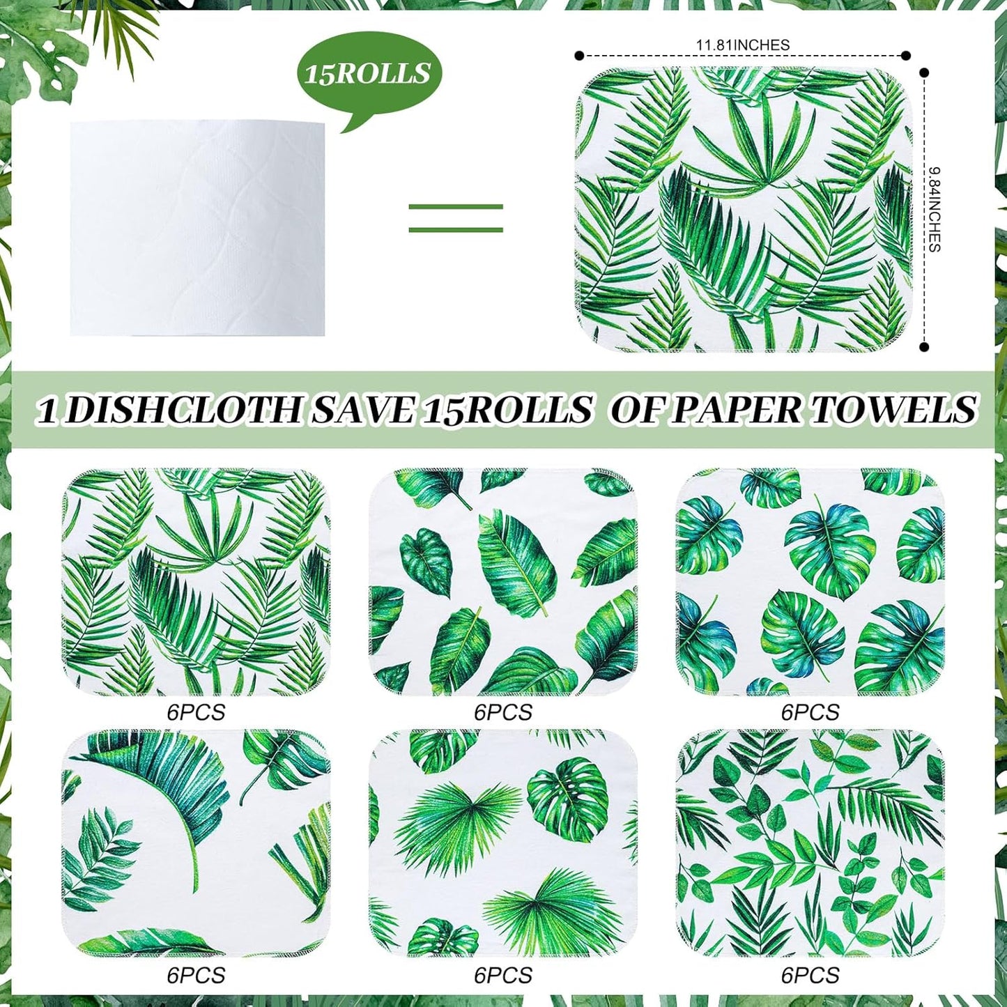 36 Pack Vintage Reusable Cleaning Cloths Washable Cotton Kitchen Towels for Home (Gray)