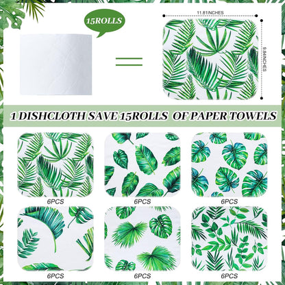 36 Pack Vintage Reusable Cleaning Cloths Washable Cotton Kitchen Towels for Home (Gray)