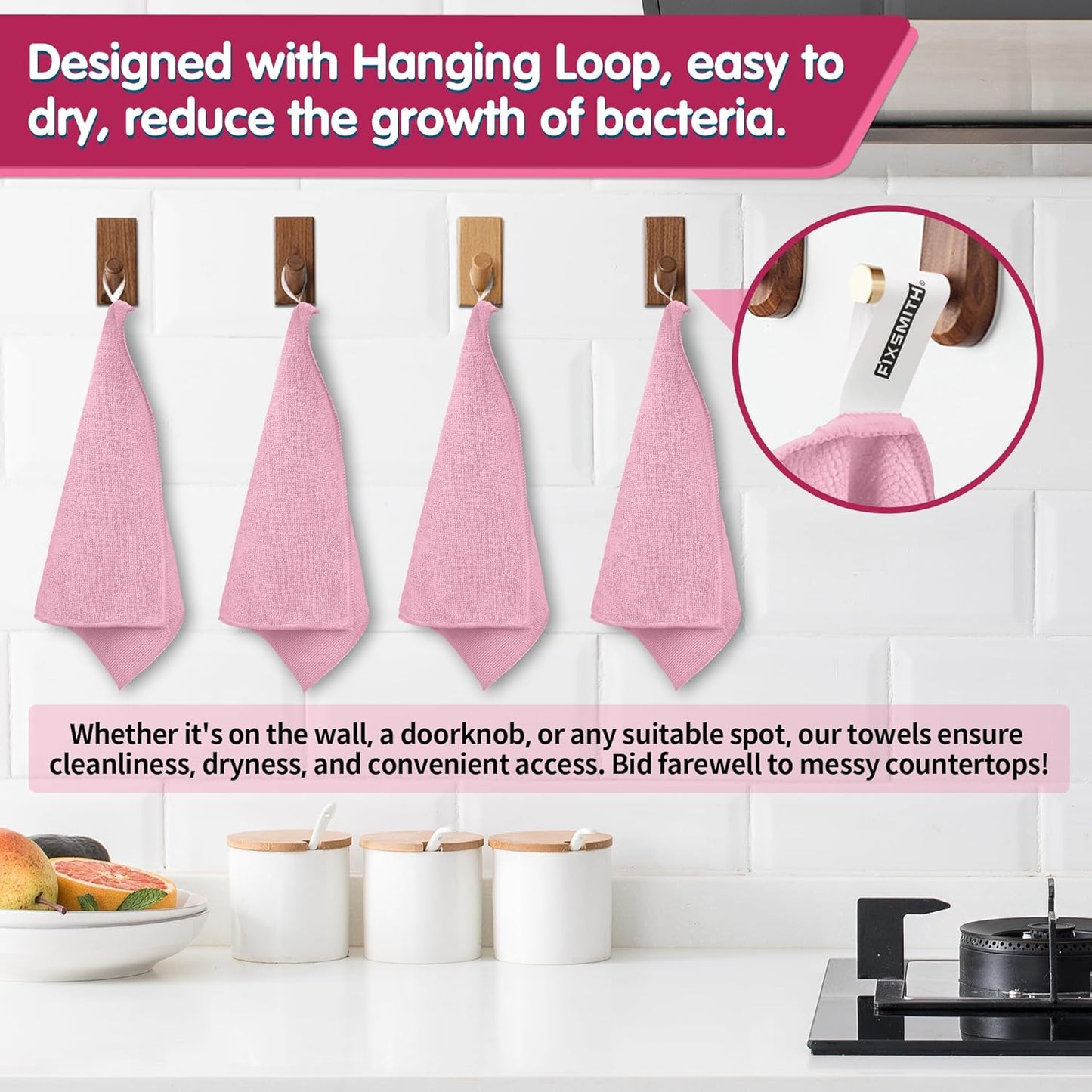 FIXSMITH Microfiber Cleaning Cloth - Pack of 8, Size: 12 x 16 in, Multi-Functional Cleaning Towels, Highly Absorbent Cleaning Rags, Lint-Free, Streak-Free Cleaning Cloths for Car Kitchen Home