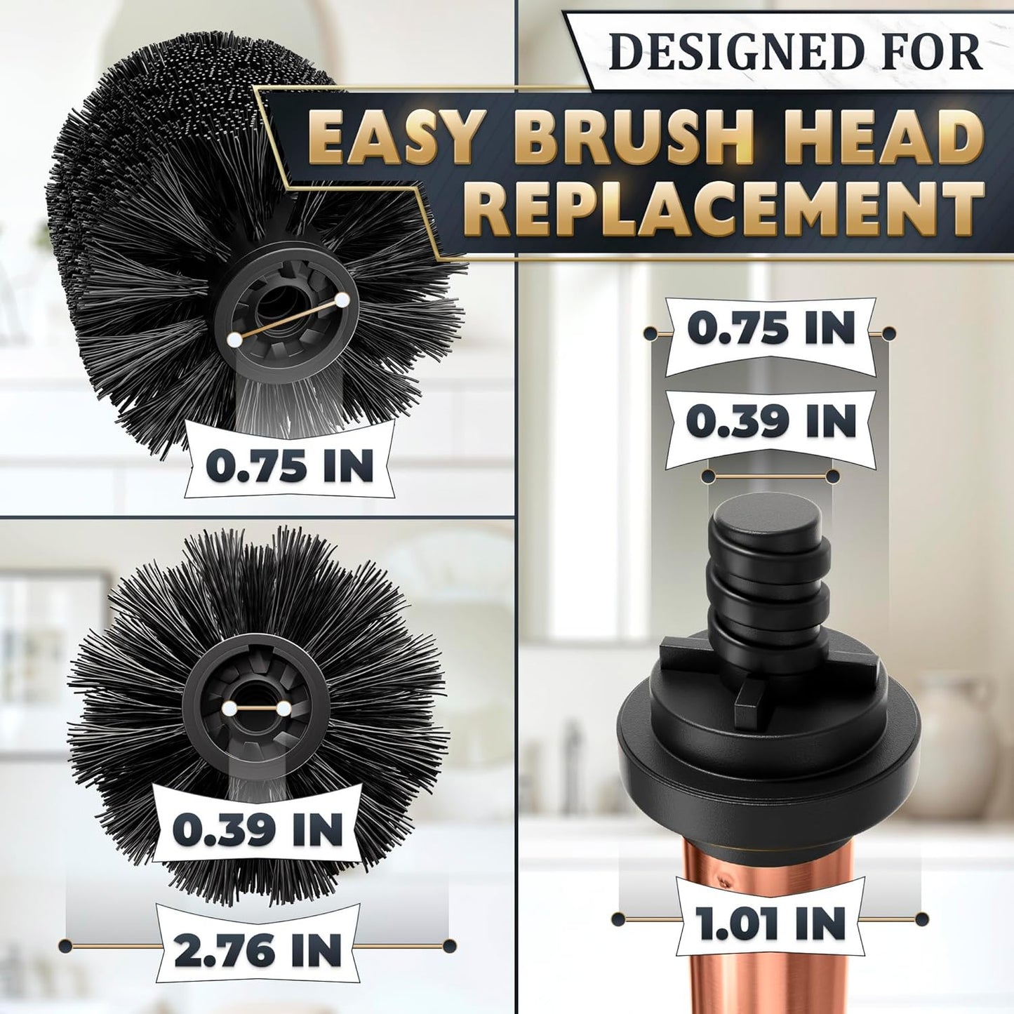Stylish Stainless Steel Toilet Brush and Holder Set - Silver Toilet Bowl Brush and Holder with Splash Cover, Sturdy Bristles, Corrosion & Scratch Resistant - Elegant Design, Effective Deep Cleaning