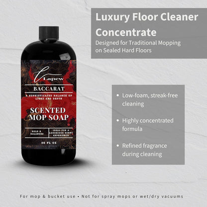 Lapew Baccarat Scented Mop Soap - Luxury Floor Cleaner Concentrate for Mopping Tile, Laminate, Vinyl & Hardwood | Streak-Free, Low-Foam | 36 oz - Colors A