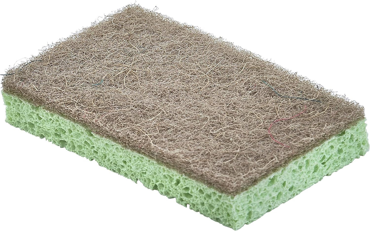 Non-Scratch Cellulose Sponge Kitchen Scrub Sponge with Scouring Pad Set, Good for Non-Stick Cookware Frying Pan, Pot, Counter Top, Sink Scrubbing, Kitchen Scrubbers, Pack of 2, (Red/Pink)
