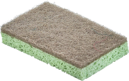 Non-Scratch Cellulose Sponge Kitchen Scrub Sponge with Scouring Pad Set, Good for Non-Stick Cookware Frying Pan, Pot, Counter Top, Sink Scrubbing, Kitchen Scrubbers, Pack of 2, (Red/Pink)