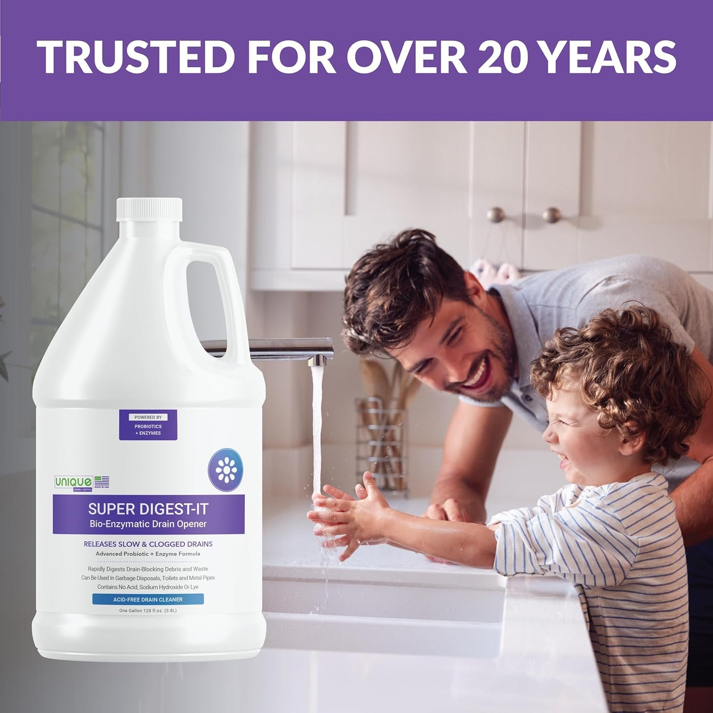 Unique Super Digest-It Bio-Enzymatic Acid-Free Drain Opener and Clog Remover for Household Use (32 fl oz)