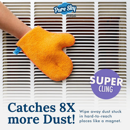 persik Pure-Sky Microfiber Glove Dusting Mitt - Ultra Microfiber Cleaning Cloth Glove - JUST ADD Water No Detergents Needed - Use for Cleaning Furniture, Home