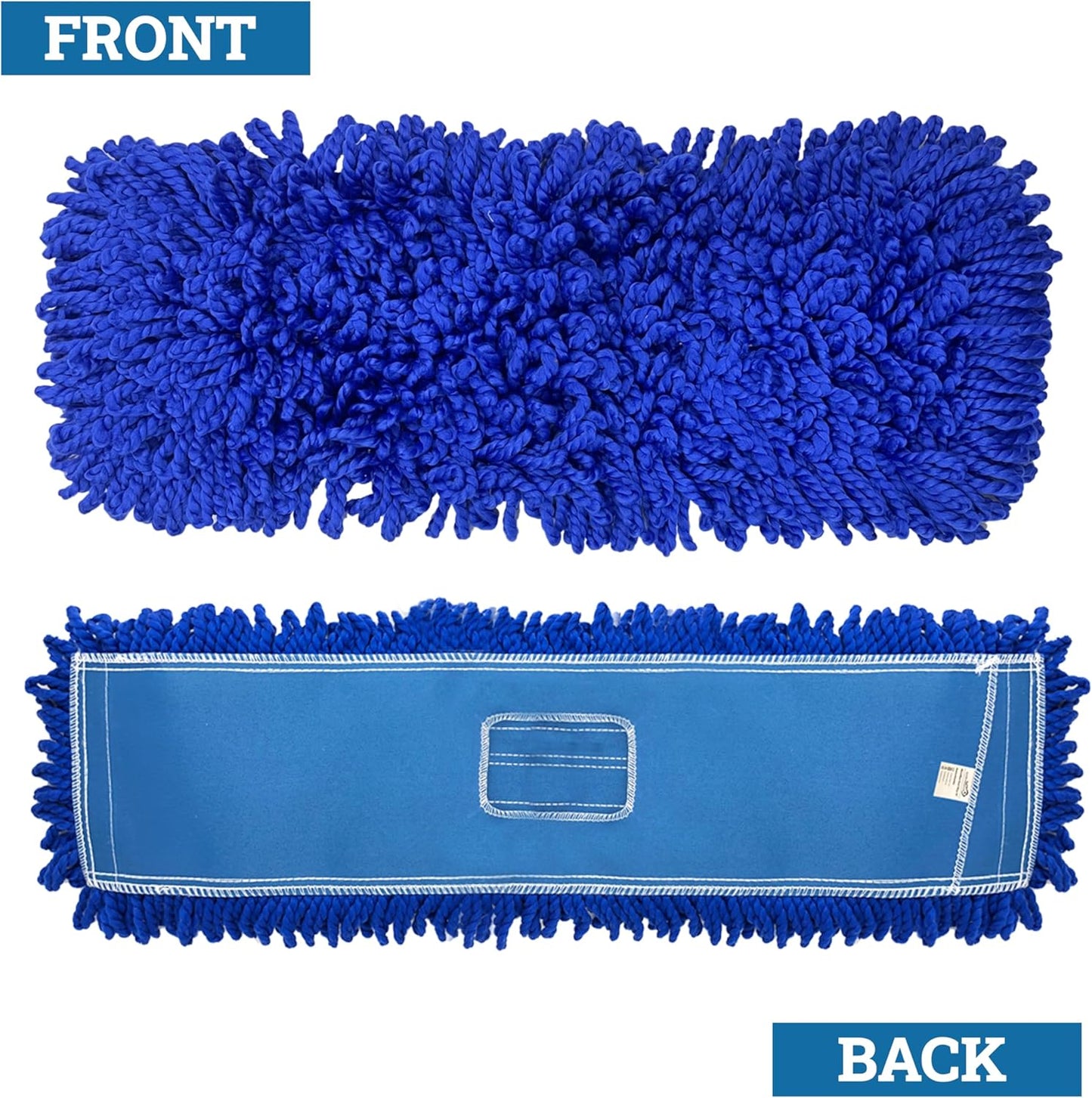 Kleen Handler 24 inch Microfiber Dust Mop | Medium Washable Commercial Mop Head Replacement, Pack of 3