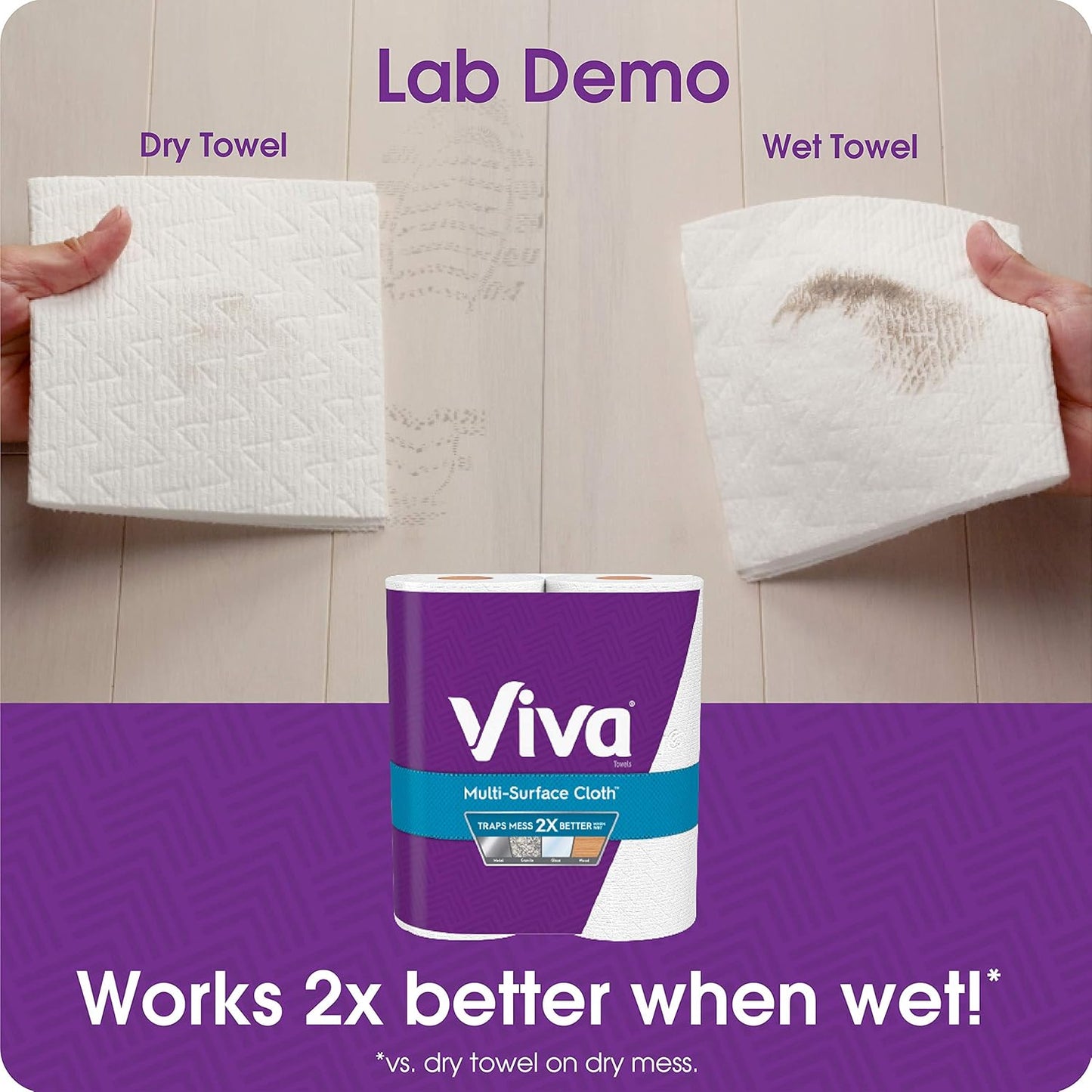 Viva Multi-Surface Cloth Paper Towels, Choose-A-Sheet Size, 12 Triple Rolls, 165 Sheets per Roll (Packaging May Vary)