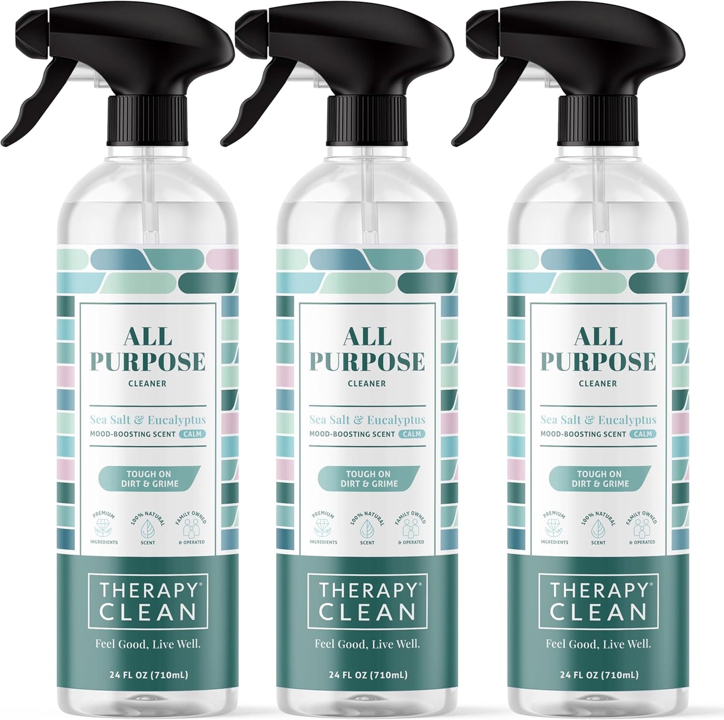 Therapy Clean All Purpose Cleaning Spray - Fresh Herbs & Melon 24 fl. oz - 100% Natural Scent, Kitchen Surface Counter, Surface Cleaner, Non Toxic All Purpose Cleaner Spray