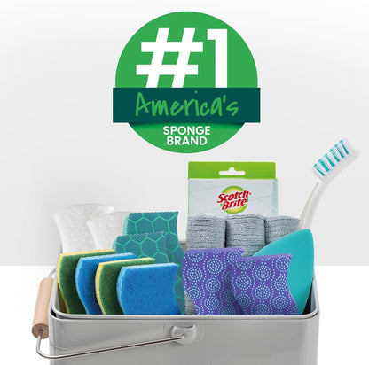Scotch-Brite Zero Scratch Scrub Sponge, Non-Scratch Sponge, 12 Kitchen Sponges for Cleaning Around Home, Bathroom & More, Effective + Gentle Dish Scrubber, Best for Nonstick Pots and Pans