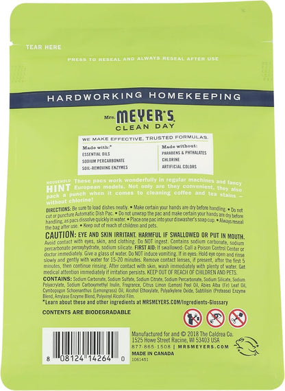 MRS. MEYER'S CLEAN DAY, Dishwasher Lemon Verbena, 11.6 Ounce
