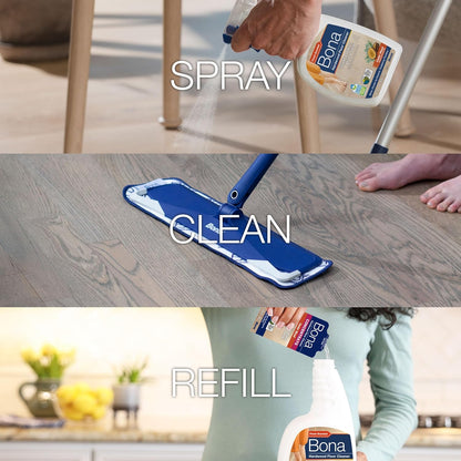 Bona Hardwood Floor Cleaner Refill - 128 fl oz - Unscented - Refill for Bona Spray Mops and Spray Bottles - Residue-Free Floor Cleaning Solution for Wood Floors