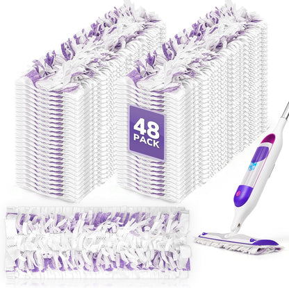 AIR U+ 24 Pack Disposable Power Mop Pads Refills for Swiffer Power Mop, Unscented 14-Layer Thickened Multi-Surface Replacement Mopping Refills Pads for Floor Surface Cleaning