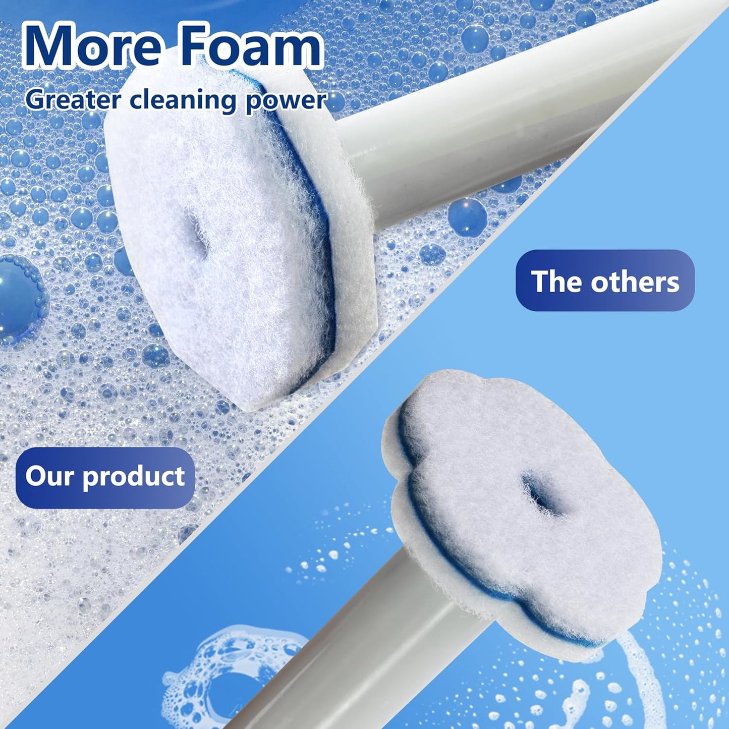 80 Toilet Wand Refills for Clorox Toilet Wand, Disposable Toilet Brush Head with Rich Foaming, Extra Thick Triple-layer Refills, Strong Cleaning & Scrubbing Power, Won't Fall Off or Fall Apart