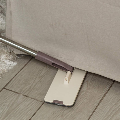 JFB Home Products Micro Flat Mop & Bucket System, Hands-Free Wringing Floor Cleaning, 3 Washable & Reusable Microfiber Pads, Wet or Dry Usage on Wood, Marble, Tile, Laminate, Ceramic and Vinyl Floors