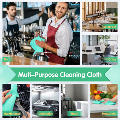 FIXSMITH Microfiber Cleaning Cloth - Pack of 8, Size: 12 x 16 in, Multi-Functional Cleaning Towels, Highly Absorbent Cleaning Rags, Lint-Free, Streak-Free Cleaning Cloths for Car Kitchen Home