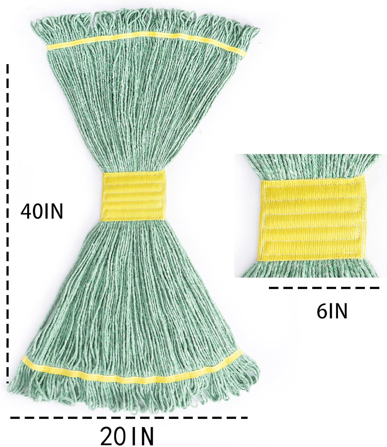 Matthew Cleaning Heavy Duty Mop Head Commercial Replacement for General and Floor Cleaning , Wet Industrial Blue Cotton Looped End String Head Refill (Pack of 6) Blue