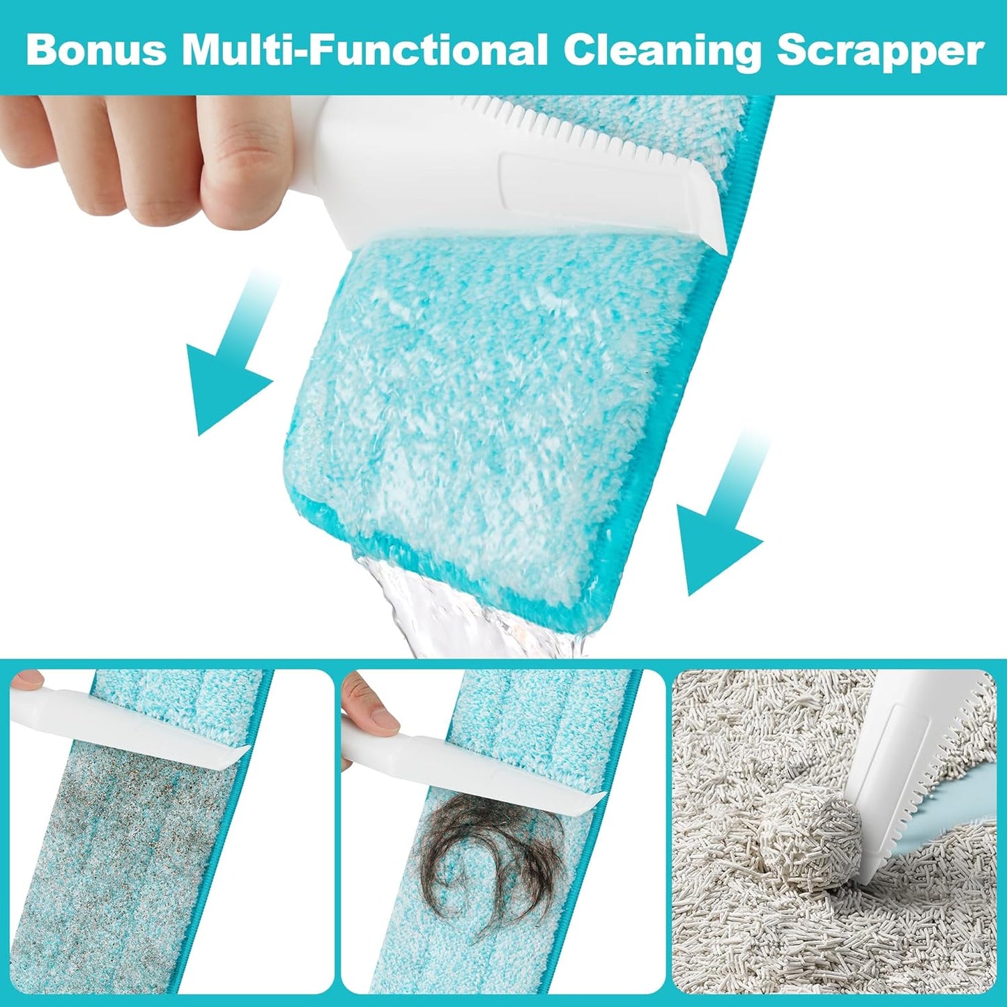 JOYMOOP 18 Inch Dust Mop for Hardwood Floors, Heavy Duty Industrial Wet Dry Mops with Telescopic Handle, Includes 5 Microfiber Mop Pads