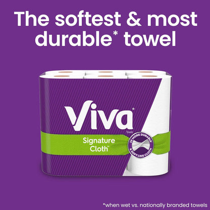 Viva Multi-Surface Cloth Paper Towels, Choose-A-Sheet Size, 12 Triple Rolls, 165 Sheets per Roll (Packaging May Vary)