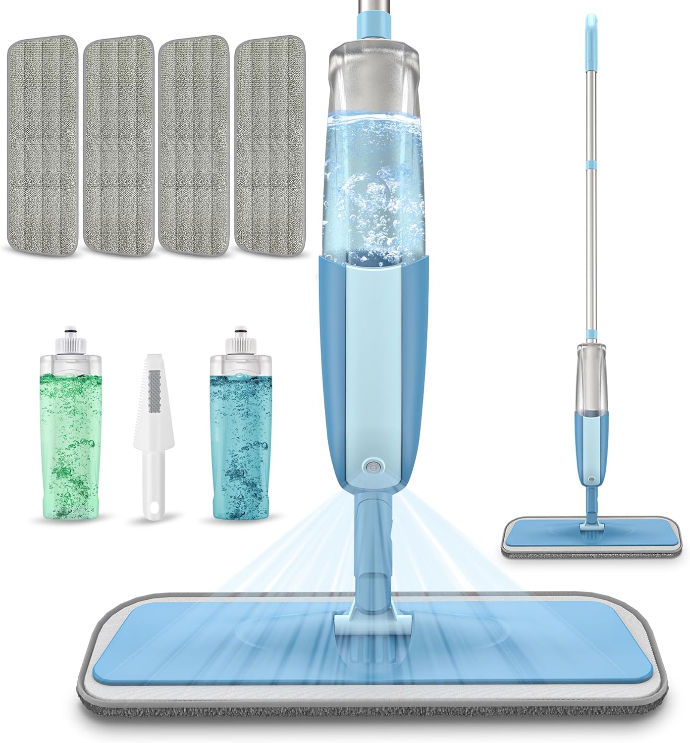 Spray Mops for Floor Cleaning: MEXERRIS Wet Mop with 3 Washable Pads for Swiffer Powermop - Floor Mop with Refillable Bottle - Home Commercial Dust Mops for Hardwood Laminate Ceramic Tiles