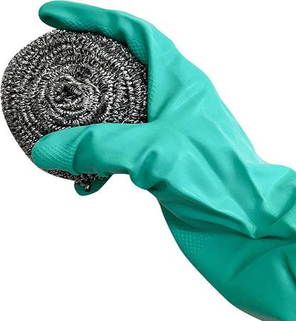12 Count | KingSeal Stainless Steel Scrubbers, Scrub Pads, Heavy Duty, 50 gram Weight, Individually Wrapped - 1 Pack of 12