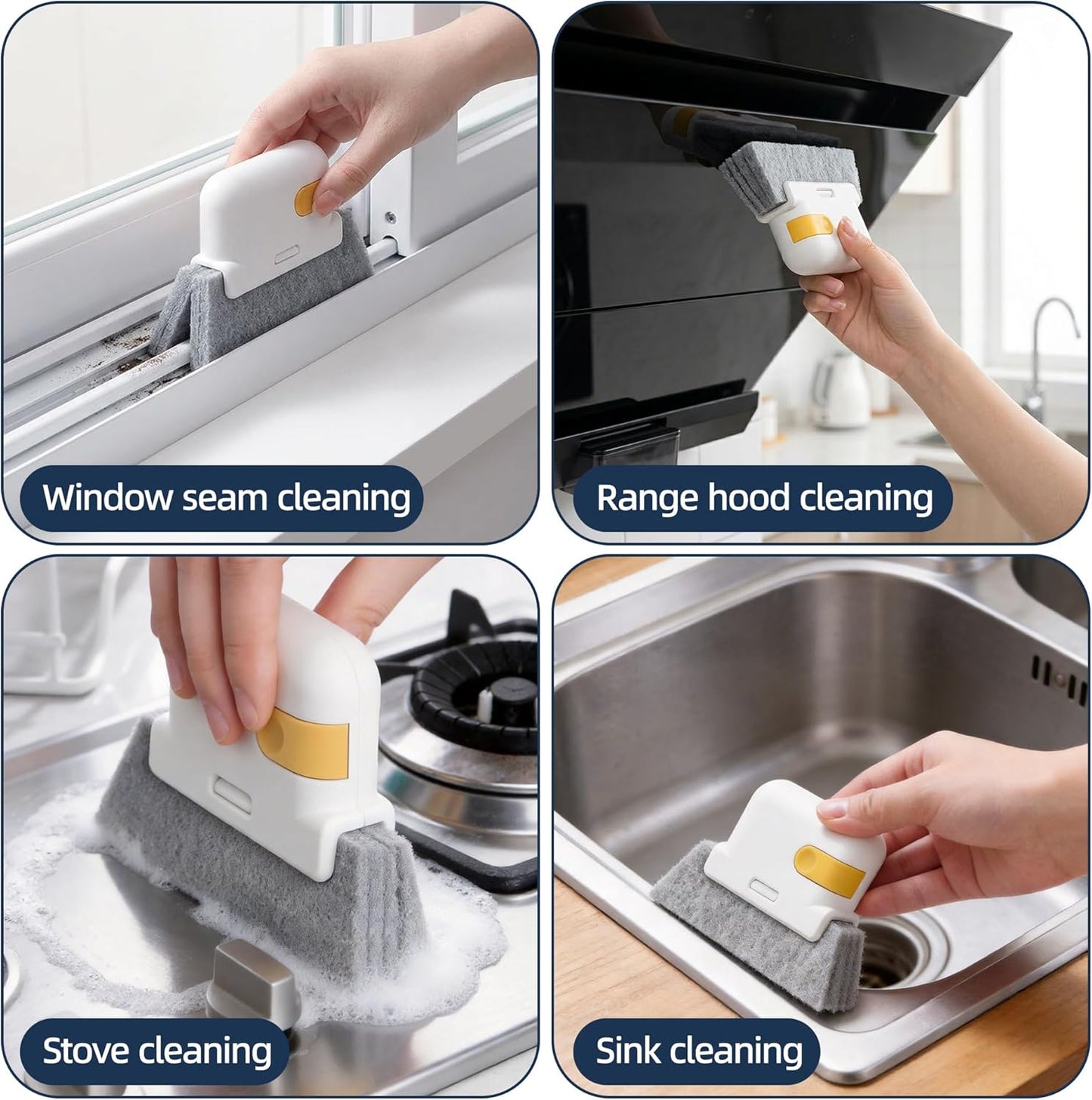 12-51’’ Telescopic Window Squeegee for High Windows, 2-in-1 Window Cleaning Kit with Extra Silicone Blade & Hook, Professional Squeegee for Shower Glass Doors (Window Squeegee for Home)