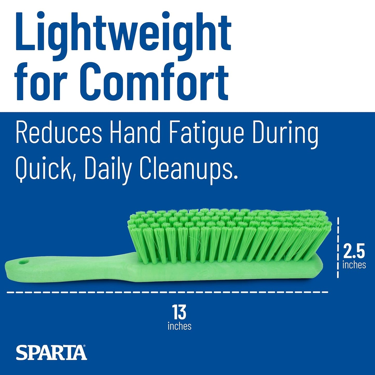 SPARTA Handheld Soft Counter Brush 8 Inch Bristle Span, Multi-Use Dust Brush with 5 Inch Handle for Tables, Countertops, and Delicate Surfaces, Polyester, Orange