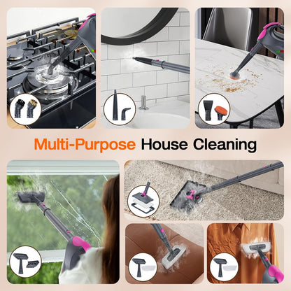 ScrubWiz 10-in-1 Steam Cleaner, Steam Mop & Detachable Handheld Steam Cleaner, 320ml Water Tank, 10s Fast Heating, Portable Steamer for Kitchen, Floor, Tiles, Window, BBQ Grill, Car, Bright White
