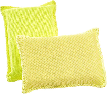 Superio Miracle Microfiber Sponges for Kitchen 3-Pack Red Yellow Blue, Kosher Non-Scratch Sponge Scrubber Heavy Duty Multi-Purpose Cleaning of Dishes, Pots, Pans and Counter tops, Machine Washable