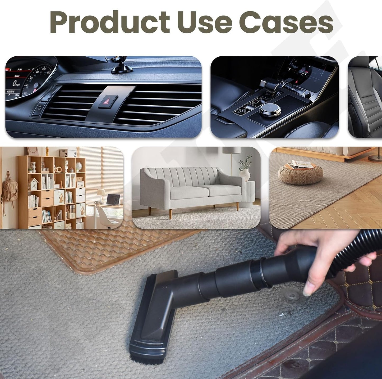 72031-01-0327 Crevice Tool & 72029-01-0327 Dust Brush & 72030-01-0327 Upholstery Tool and Nozzle Combination Tool Kit for Or-ECK BB870 BB850 BB870AD BB880 Vacuum Cle-aner and 72046-06-0327 Hose