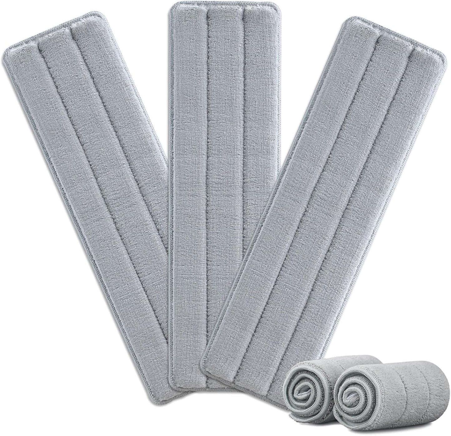 5 Pack Replacement Pads, Compatible with POPMOP Mop and Bucket Set - Microfiber Flat Mop Pads for All 13" X 4.9" Squeeze Flat Floor Mop - Washable Pads Replacement