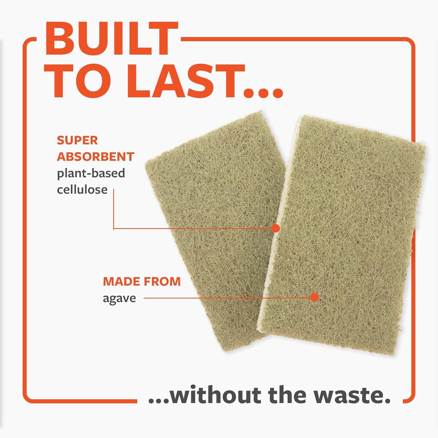 Full Circle Agave Leaf Scour Pads – Pack of 3 – Maximum Strength, Non-Scratch Dish Scrubber Made with Plant-Based & Recycled Materials, Safe for Nonstick