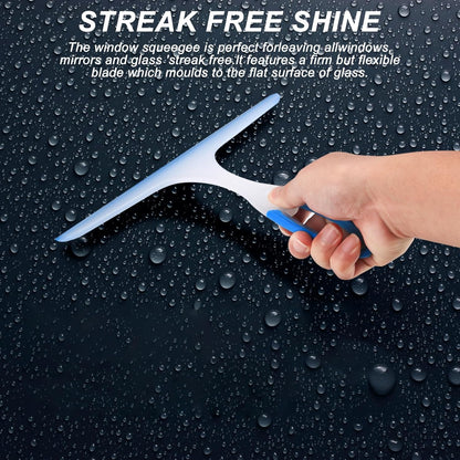 3 Pcs Shower Squeegee for Glass Doors, Car Window Squeegee, Streak-Free Mirror Cleaner Tool for Bathroom Kitchen Sink Countertop Tile Glass Shower Door Scraper Household Squeegees, with 3 Hooks