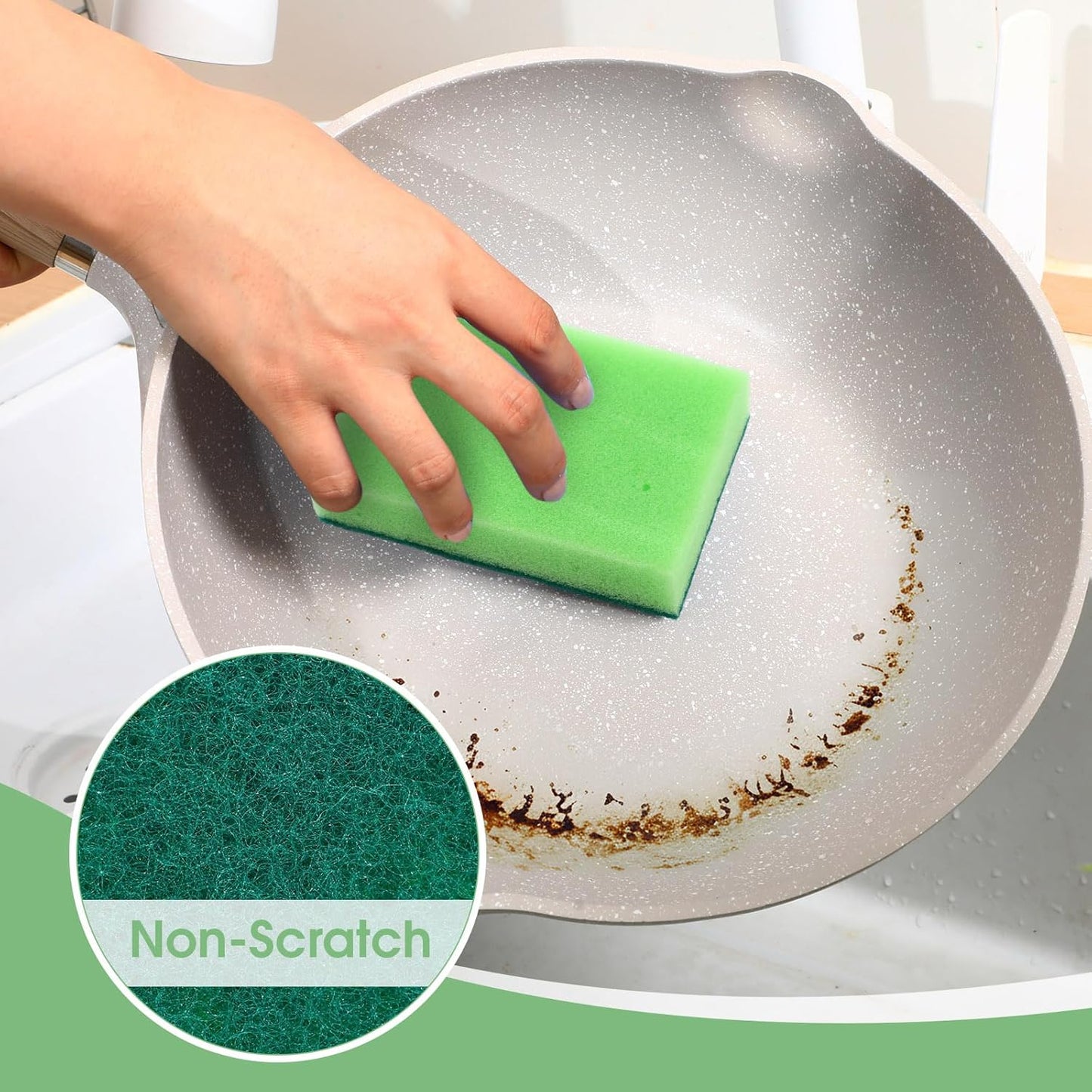 Tioncy 100 Pcs Individually Wrapped Sponges Kitchen Bulk Blue Dish Non Scratch Scrub Sponges Dual Sided Cleaning Dish Scrubber for Washing Dishes, Pots, Pans, Sinks, Stoves, Appliances, Car, Bike